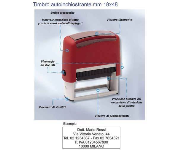 Timbro autoinchiostrante mm 18x48 art. TM9012